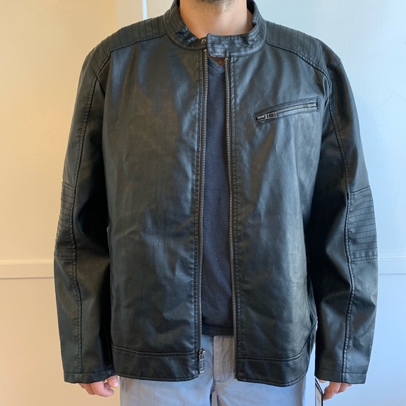 NWT Men’s XXL Vegan Leather Moto Jacket - Picture 4 of 8